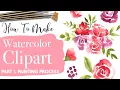 How To Make Watercolor Clipart To Sell - My Painting Process To Sell On Etsy