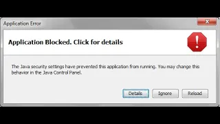 How To Fix - Application Blocked By Java Security Error In Java