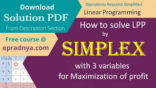 Simplex method linear programming simplex method for 3 variables Solution PDF