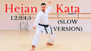 ALL 5 HEIAN KATA OF SHOTOKAN KARATE Slow Version 