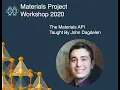 2020 MP Workshop - Materials API MAPI
