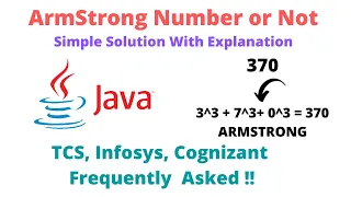 Java Program to Check Whether a Number is ArmStrong or Not TCS Infosys Cognizant FAQ