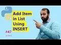 Python Tutorial Insert In List Python HINDI