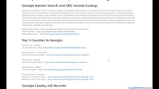 Georgia Mugshots County Jail Arrest and GDC Prison Inmate Search