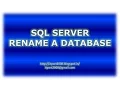 How to Rename a Database in SQL Server