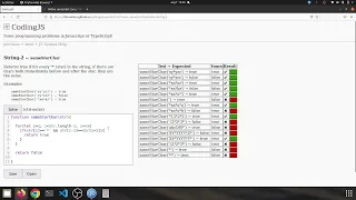 String 2 sameStarChar Javascript solution