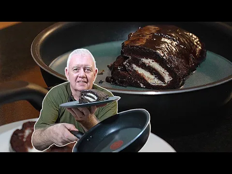 10 Minute Chocolate Swiss Roll in a Frying Pan - No Oven Cake