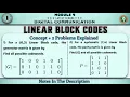 1 Linear Block Codes Concept 2 Problems Explained Module 4 5th Sem Digital Communication ECE VTU