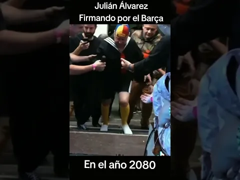 Julián Álvarez en su presentación con el FC Barcelona 😭😭