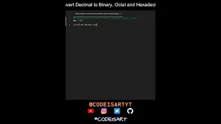 Convert Decimal to Binary Octal and Hexadecimal in Python Python Examples Python Code Tutorial