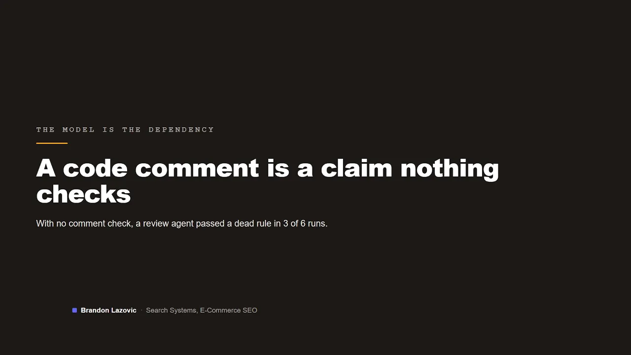 Video thumbnail: Reviewing AI generated code: a comment is a claim