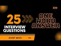 25 Questions With One Word Answer Oracle Tricky Interview Questions