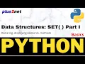Python data structure using set an unordered unindexed and unique elements methods and functions