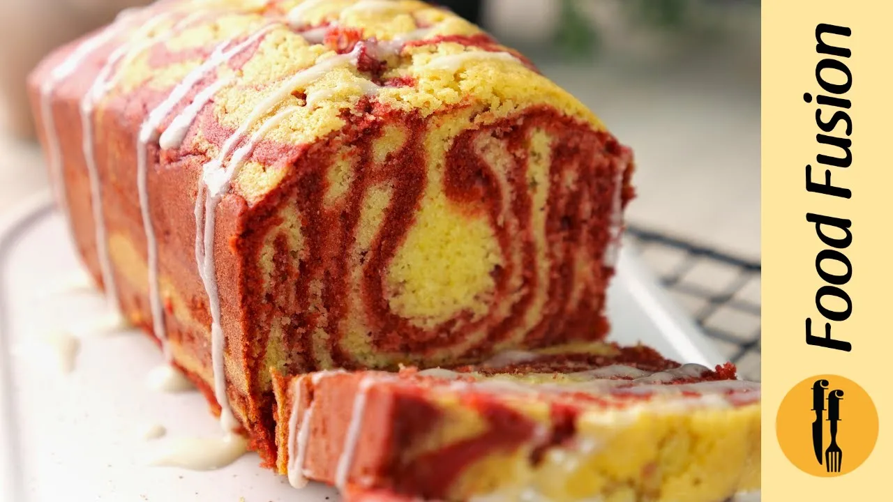 Red Velvet Marble Cake Recipe by Food Fusion