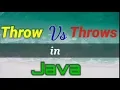 Throw and Throws in Java Hindi by Sujeet Singh