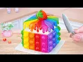 RAINBOW POP IT CAKE The Best Miniature Chocolate Cake Recipe Fancy Rainbow Cake Decorating