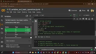 Python baseline 01 Variables and basic operations