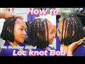 Symmetrical Loc Knot Bob No Rubber Bands Knotted Double Strand Twist Bob Tutorial on Dreads