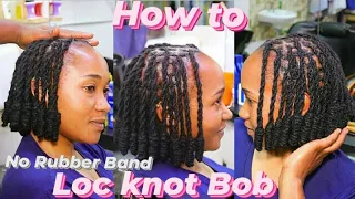 Symmetrical Loc Knot Bob No Rubber Bands Knotted Double Strand Twist Bob Tutorial on Dreads
