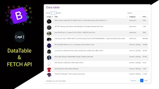 data table fetch Api Using bootstrap 5 HTML CSS JS