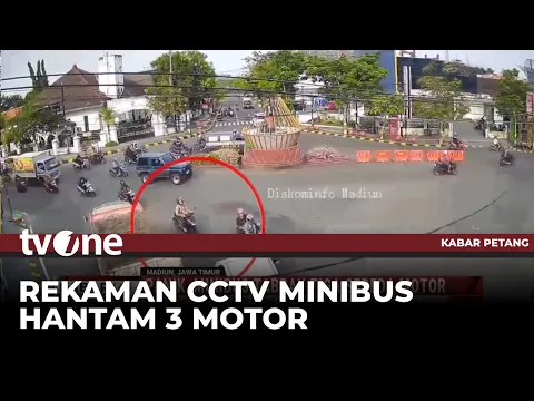 Panik, Minibus Tabrak Tiga Motor di Madiun