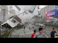 Vietnam verwoest in 2 minuten! Daken vliegen eraf, storm Wipha woedt in Hanoi.