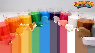 Let's Learn English and Spanish Animal and Color Names - Toy Learning for Toddlers!