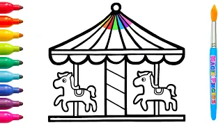 lets have fun drawing and coloring a carousel art tips for kids toddlers 84
