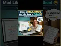 Create a HILARIOUS Mad Libs Story in Python
