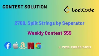 2788 Split Strings by Separator Weekly Contest 355 Leetcode Hindi