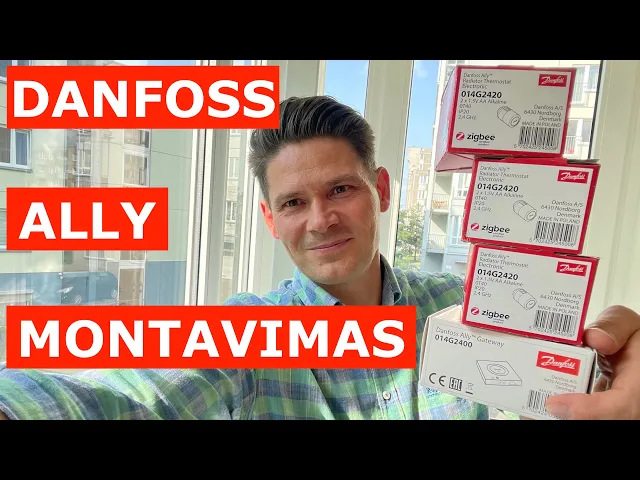 Išmanusis radiatorių termostatas DANFOSS Ally, RA ir M30 x 1,5 jungčių adapteriai