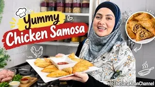 My Homemade Chicken Samosa Recipe ❤️ | Crispy & Delicious! | Chicken Samosa | @TheSanaKhanChannel