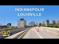 Driving Indianapolis to Louisville Indiana to Kentucky via I-65 in 4K