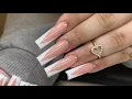 V-Tip French Long Acrylic Nails