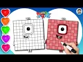 Numberblocks 100 Drawing Coloring For Kids Learn To Draw Numberblock Easy Art Start