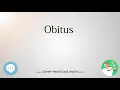 Obitus Medical Latin Terminology Definitions