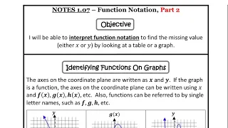 Algebra 2 Notes 1 07 Function Notation Part 2