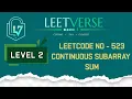 LeetCode 523 Continuous Subarray Sum