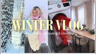 cozy winter vlog diml decorating cleaning and shopping winter shower routine vlogmas