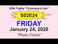 S02E24 USA Today Crossword Photo Finish January 24 2020