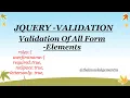 JQuery Validation Of All Type Of Form Element In One Full Explanation