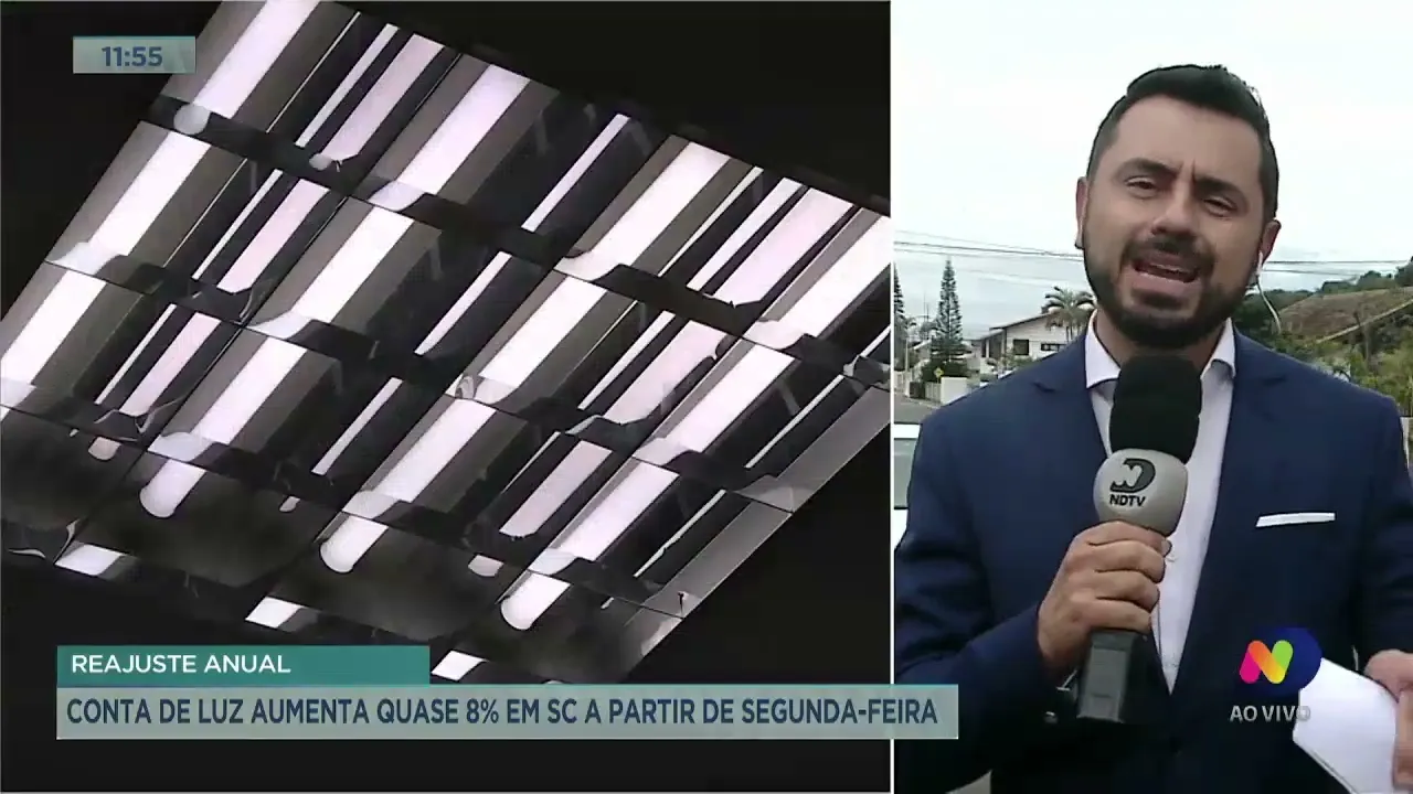 Reajuste anual: conta de luz aumenta quase 8% em SC a partir de segunda-feira