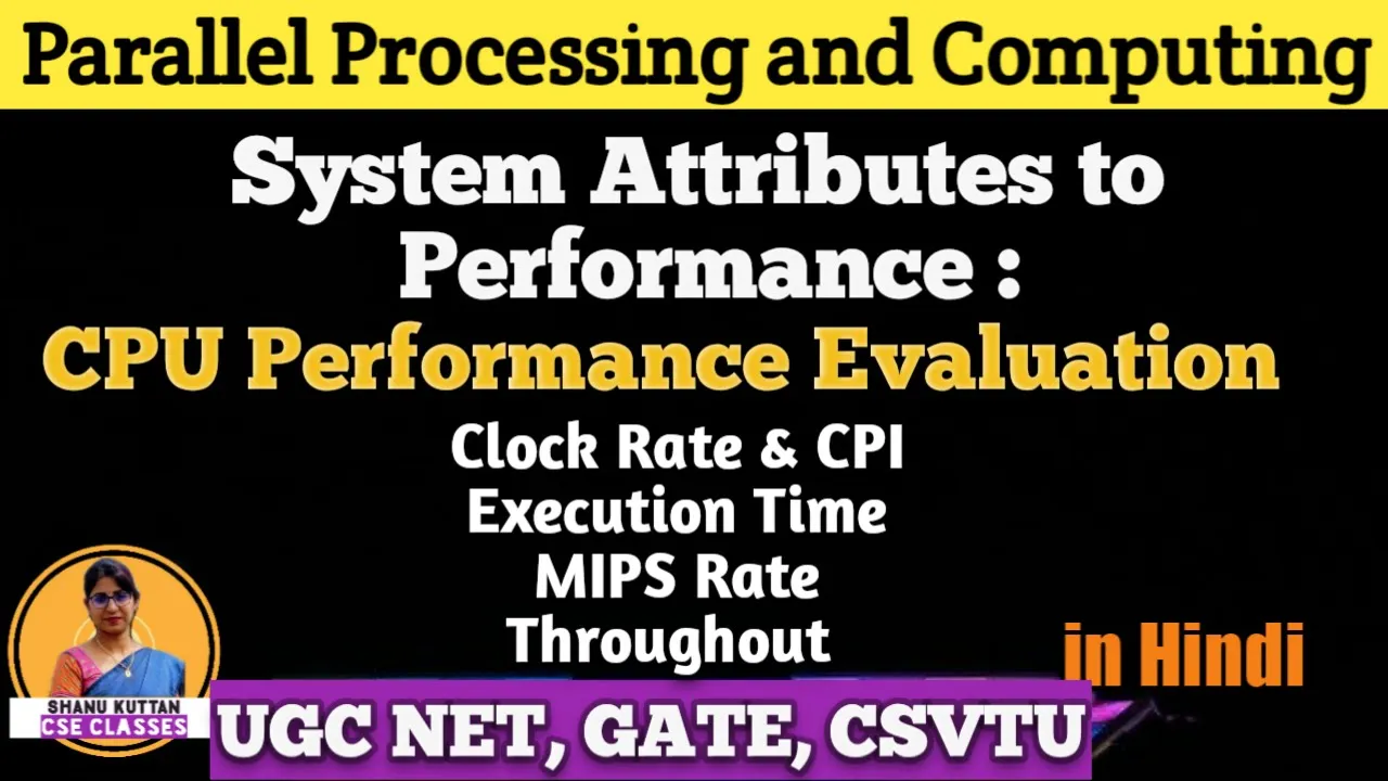 System attributes to Performance l CPU Performance Evaluation l PPC Lect 11 l Shanu Kuttan l Hindi