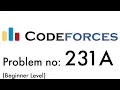 Codeforces 231A Solution - Team Problem in C Language
