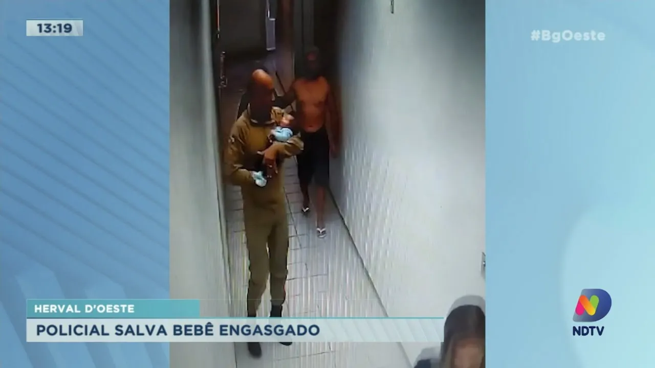 Policial salva bebê engasgado em Herval D'Oeste