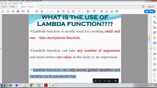 Anonymous Function Lambda Function and Return Statement