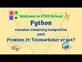 Python - Canadian Computing Competition 2018