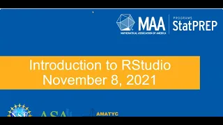 StatPREP Webinar Introduction to RStudio and Exploratory Data Analysis