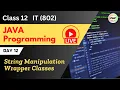 Java Programming LIVE Day 12 String Wrapper Classes Class 12 Information Technology IT 802