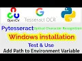 How to install Tesseract OCR in Windows Python Tesseract OCR Pytesseract OCR OCR 2022